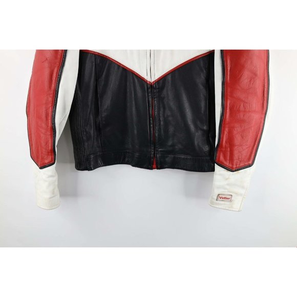Vtg 80s Vetter Windjammer Womens 42 Distressed Leather Riding Motorcycle Jacket - Picture 3 of 11